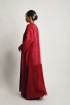 Adwa Overlay Abaya Dress Maroon Red